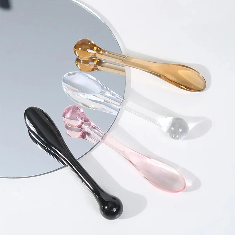 1pcs Eye Cream Applicator Spoon Roller Transparent Massage Stick Cosmetic Spatulas Wrinkle Facial Mask Skin Care Plastic Spoon