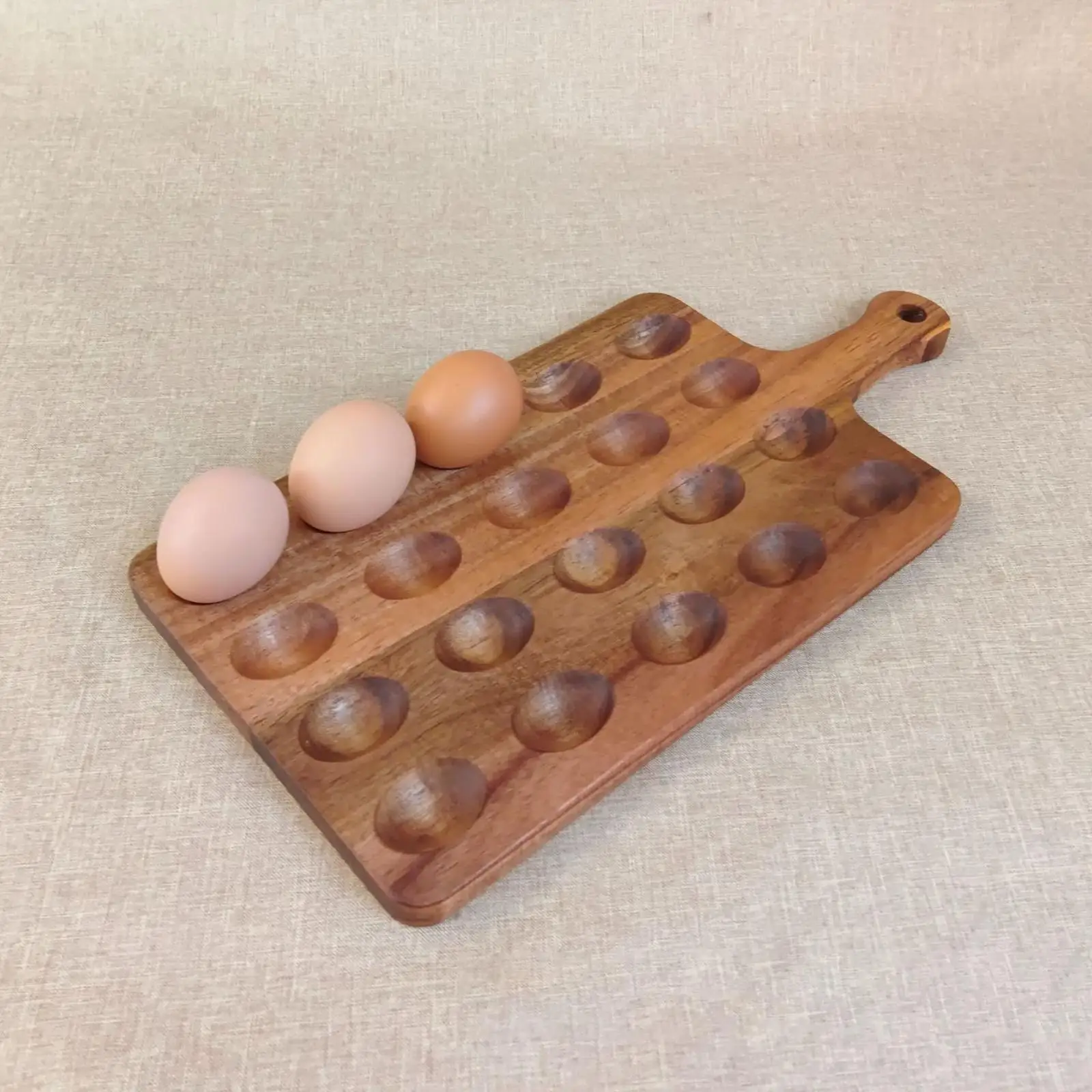 Wooden Egg Tray Egg Platter Hold Storage Plate Deviled Egg Organizer Eggs Refrigerator Holder Kitchen Fresh Keeping Tool